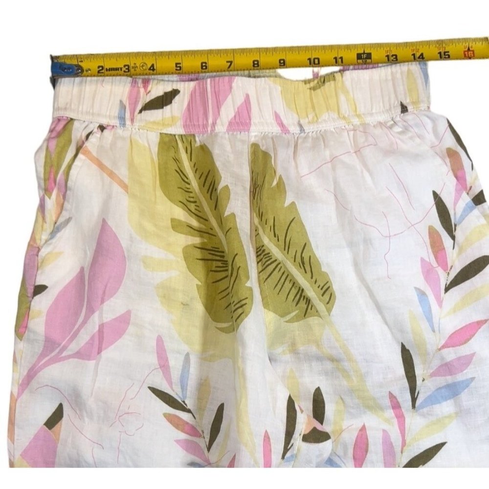 Cynthia Rowley 100% Linen pant Medium Wide Leg Cropped - Picture 7 of 7